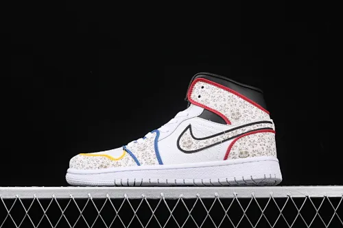 All categories Air Jordan Jordan series basketball shoes Air Jordan 1 Mid The Shoe Surgeon x Air Jordan 1 "Day of the Dead" AJ1 Joe 1 Day of the Dead retro high-top versatile cultural basketball shoes BQ6827-100